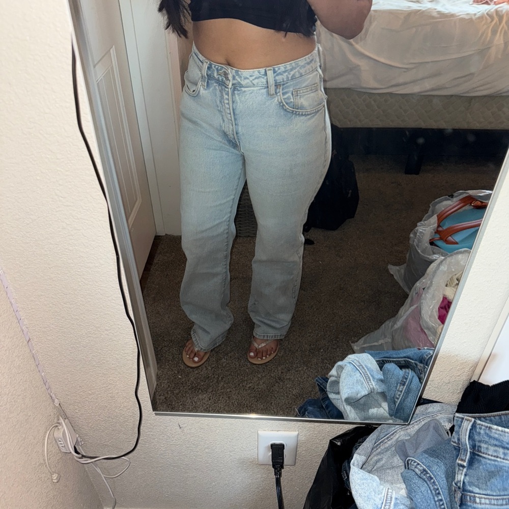 Cotton On Light Blue Straight Leg Jeans